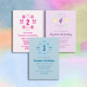 Blauw Pasen 4e Verjaardag Kaart