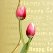 Easter Tulips Gold Typografie Feestdagen Kaart