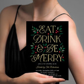 Eat Drink be Merry Holiday Uitnodiging Briefkaart