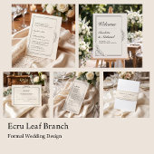 Ecru blad tak formeel trouwmenu