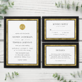 Monogram voor zwart-witbruiloft ronde sticker (Personaliseer de collectie van deze zelfstandige maker.)