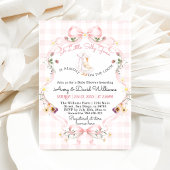 Editable Silly Goose Baby Shower Pink Bow Bedankkaart