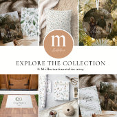 Moderne Kerstmis Botanisch Satijnen Lint