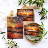 Zomer Sunset String Light Beach repetitie diner Kaart