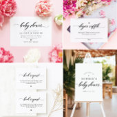 Klassieke elegante kalligrafie Twin Baby shower Kaart