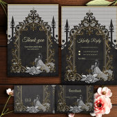 Elegantie in zilver en zwart. all in one uitnodiging