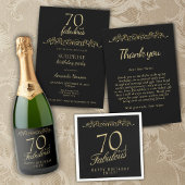 Elegant 70 en Fabulous Ornament 70th Birthday Sparkling Wijnetiket