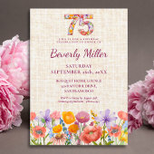 Wildflower 75e verjaardagsfeest - bloem nummer  kaart