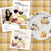 Waterverf wijnpatroon papieren bordje