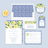 Arch Shape Italiaans Lemons Blue Tegel Vrijgezelle Servet