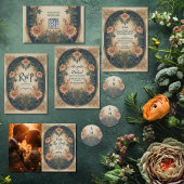 Elegant Arch Art Nouveau Wedding All In One Uitnodiging