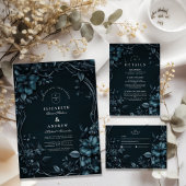 Elegante Art Nouveau Bloemen Halloween bruiloft Save The Date