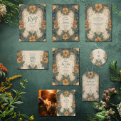 Elegante Art Nouveau Bloemenbruiloft Kaart