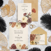 Elegant herfst bloemenbruiloft zitje Poster