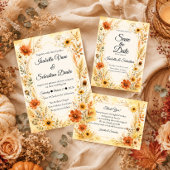 Elegante herfstbloemenen bruiloft save the date