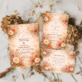 Elegant Autumn Flower Wedding Kaart