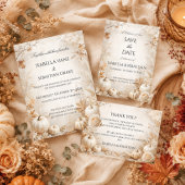 Elegante herfstpompoenbruiloft save the date