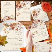 Elegant Autumn Watercolor Floral Wedding Servet