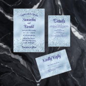 Elegant Baby Blauw Glitter en Folie Bruiloft Bedankdoosjes (Personaliseer de collectie van deze zelfstandige maker.)