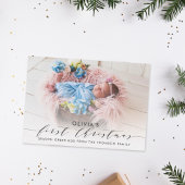Eerste kerstfoto met handschrift Moderne foto Fleece Deken