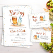 Elegante Waterverf A Baby is Brouwen Baby shower Bedankkaart