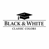 Elegante zwarte & witte afstudeerprogramma kaart 2