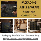 Elegante Zwarte Gouden Script Chocolatier Qr Code Tissuepapier