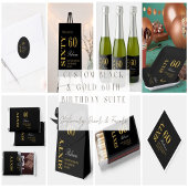 Zwart en Goud Elegant Zestig Verjaardag Bedankkaart