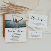 Elegant zwart wit Bachelorette Party uitnodiging