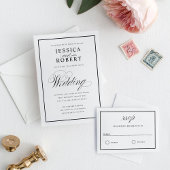 Elegant Black and White Calligraphy Wedding Plaatskaartje