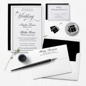 Elegant Black and White Wedding Stickers