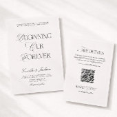 Classy Old Money Black and White Wedding Kaart