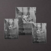 Elegant Black And White Wedding Kaart (Personaliseer de collectie van deze zelfstandige maker.)