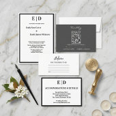 Elegant Minimalist Wedding Template with Rings Kaart