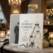 Minimalistische Champagne Toren Bruiloft Zitplaats Poster