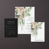 Elegante zwart-wit bloemenbruiloft bedankkaart (Personaliseer de collectie van deze zelfstandige maker.)