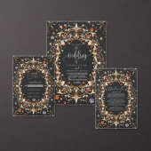 Elegante zwarte juwelen versierd bruiloft RSVP kaartje (Personaliseer de collectie van deze zelfstandige maker.)