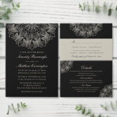 Elegant Black Indian Boho Wedding Gifts & Cards Reclamebord Met Voetstuk (Personaliseer de collectie van deze zelfstandige maker.)