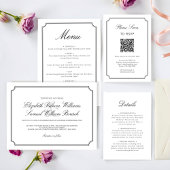 Elegante Eenvoudige Klassieke Minimalistische Zwar Menu