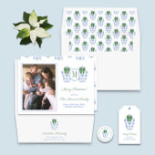 Elegante Chinoiserie Monogram Vrolijk Kerstfeest Cadeaupapier