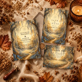 Elegante Blauwe Herfst Bruiloft Kaart