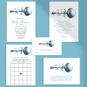 Elegant Blue Baby Rattle Boy Baby shower Bedankt Ronde Sticker