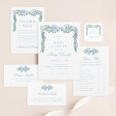 Elegant Blue Bow Boy Baby shower Uitnodiging