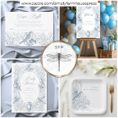 Elegant Blue Chinoiserie Natuur Birds Baby shower Bedankkaart