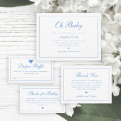 Elegant blauw script Baby shower Servet