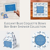 Sophisticated Coquette, Blue Bows Baby shower Cadeaulabel