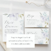 Elegant Blauw Bloemen Quinceanera 15 Jaar All In One Uitnodiging