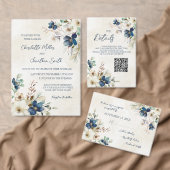 Blue Floral Winter Wedding Return Address Labels (Personaliseer de collectie van deze zelfstandige maker.)