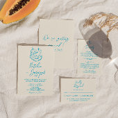 Retro Hand geschreven grillige chique bruiloft det Informatiekaartje