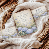 Elegant Blue Hydrangea Bridal Shower Kaart